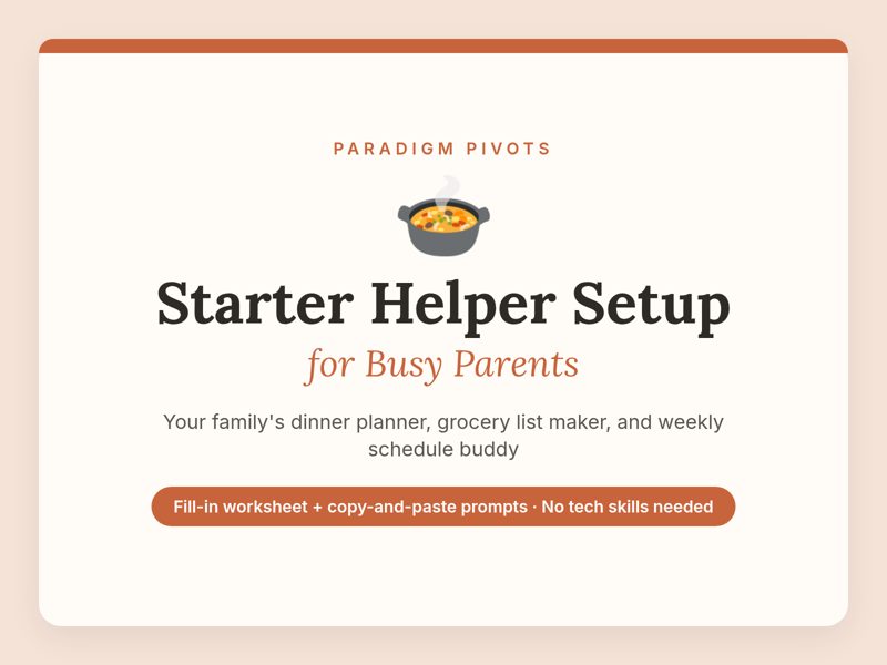 Starter Helper Setup for Busy Parents cover