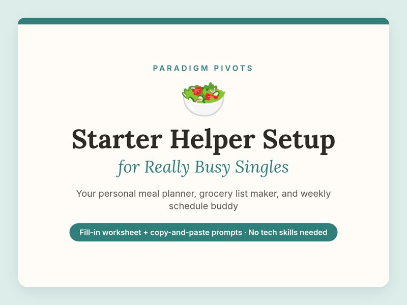 Starter Helper Setup for Really Busy Singles cover