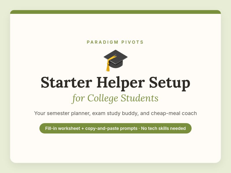 Starter Helper Setup for College Students cover